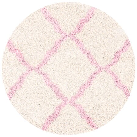 Safavieh 4 x 4 ft. Dallas Shag Round RugIvory & Light Pink SGD257P-4R